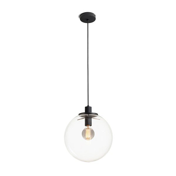 RED R14393 BOULDER 30 závěsná čiré sklo/černá 230V E27 15W - RED - DESIGN RENDL