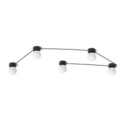 Obrázek pro produkt VELA V stropní černá opálové sklo 230V G9 5x6W - RED - DESIGN RENDL