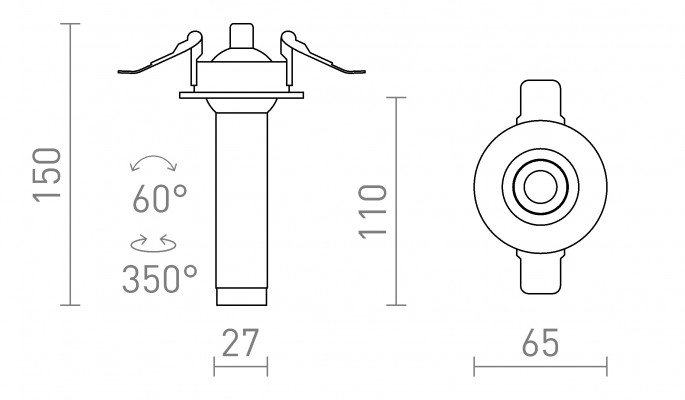 RED R14348 LUMIS 11 DIMM zápustná černá 230V LED 7W 38° 3000K - RED - DESIGN RENDL (obrázek 4)