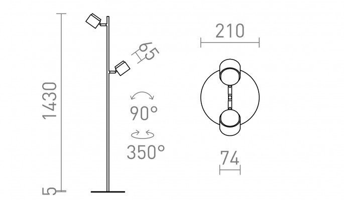 RED R14276 NOVA II stojanová bílá chrom/mléčný akryl 230V LED 2x3.5W 3000K - RED - DESIGN RENDL (obrázek 6)