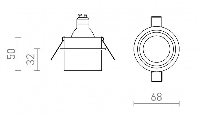 RED R14252 ORTA zápustná černá/zlatá 230V GU10 9W - RED - DESIGN RENDL (obrázek 4)