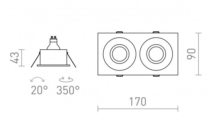 RED R14225 GALO II zápustná bílá 230V GU10 9W IP65 - RED - DESIGN RENDL (obrázek 6)
