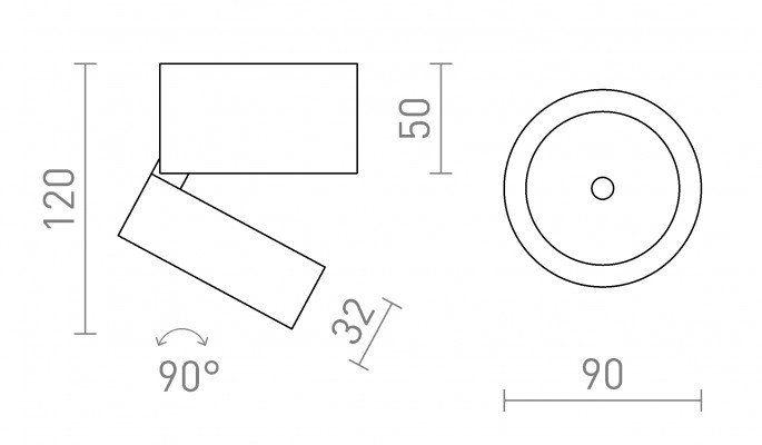 RED R14200 FLAVIO R přisazená světle šedá 230V LED 6W 110° IP54 3000K - RED - DESIGN RENDL (obrázek 6)