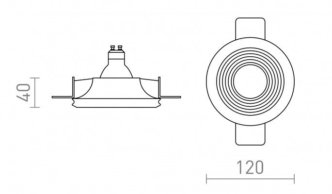 RED R14163 DANTOR zápustná sádrová 230V GU10 8W - RED - DESIGN RENDL (obrázek 6)