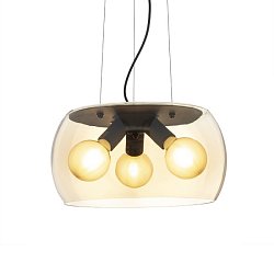 Obrázek pro produkt AMANDA závěsná matná černá jantarové sklo 230V E27 3x15W - RED - DESIGN RENDL
