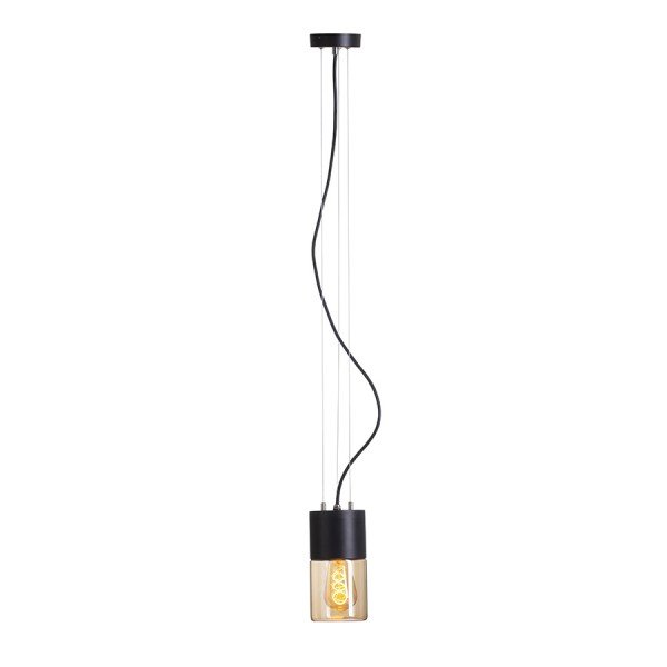 RED R14130 QUINN závěsná černá jantarové sklo 230V E27 11W IP54 - RED - DESIGN RENDL