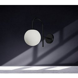 Obrázek pro produkt Nástěnné svítidlo ANCHA 1 triplex opál 1x E27 25W IP40 černá IN-12LN/092 C* - OSMONT