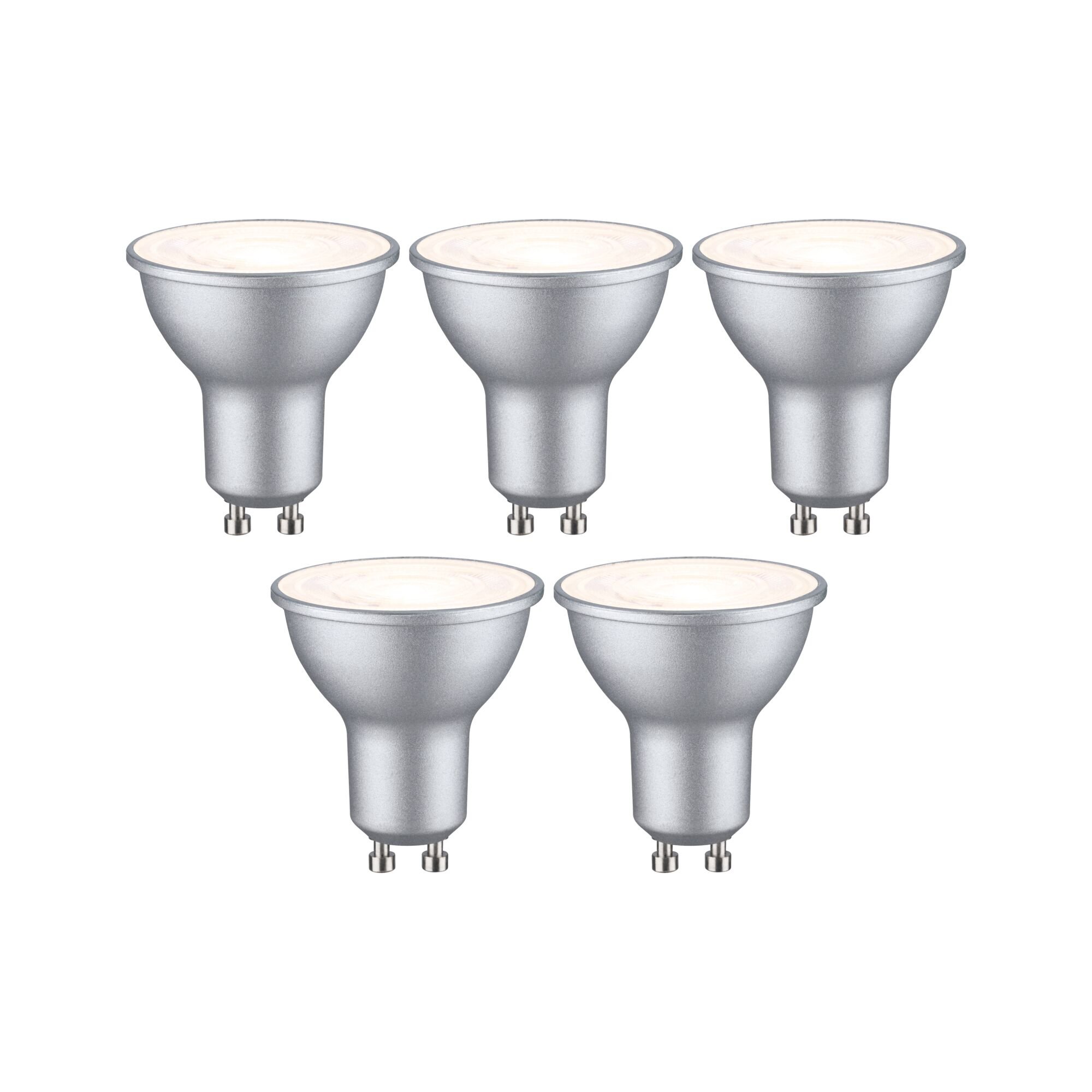 P 29235 Standard 230V LED reflektor GU10 5ks sada 4,9W 2700K hliník - PAULMANN