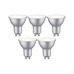 Obrázek pro produkt Standard 230V LED reflektor GU10 5ks sada 4,9W 2700K hliník - PAULMANN