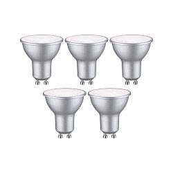 Obrázek pro produkt Standard 230V LED reflektor GU10 5ks sada 4,9W 4000K hliník - PAULMANN