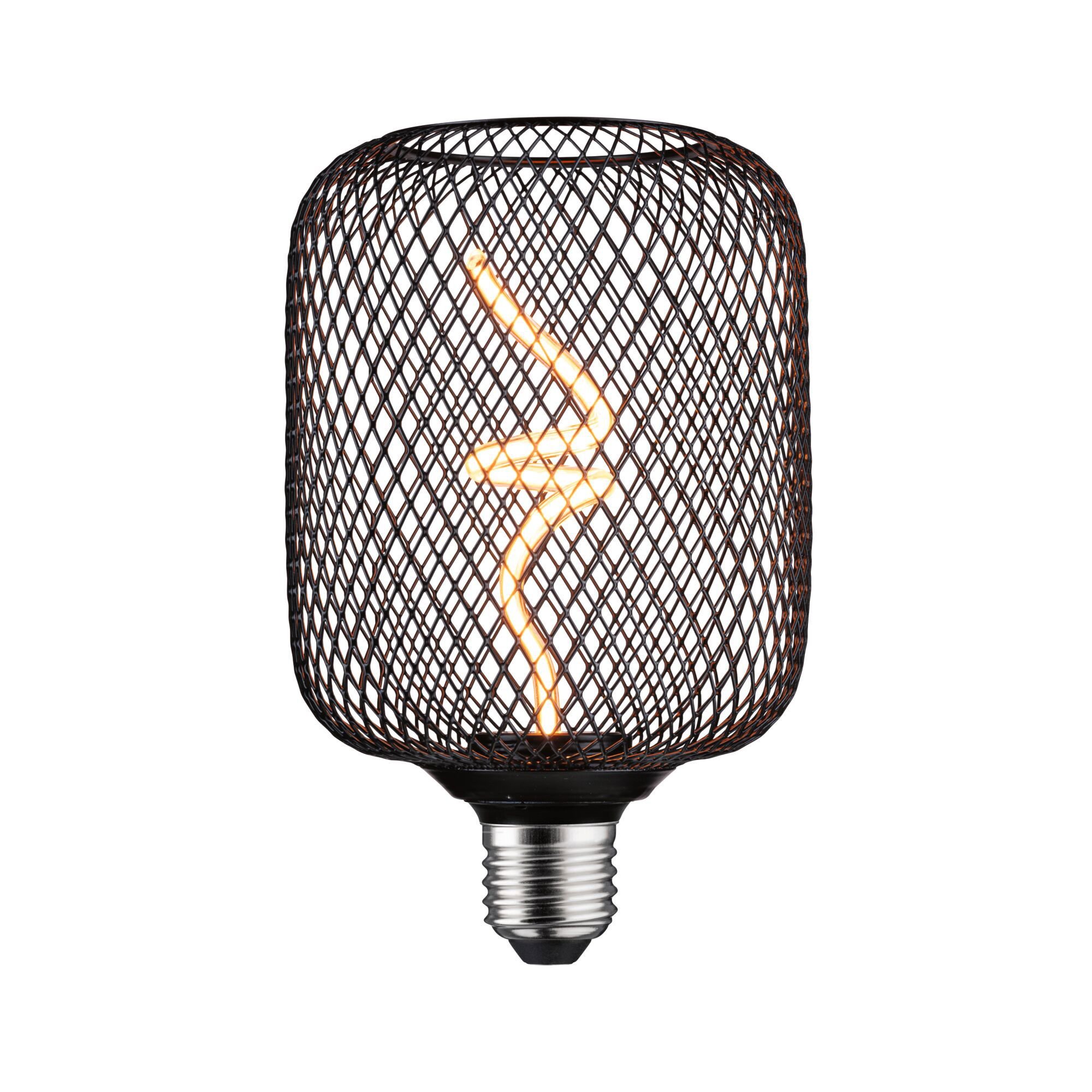 P 29262 Kovic Glow Standard 230V LED žárovka Zyl E27 4W 1800K stmívatelné černá - PAULMANN