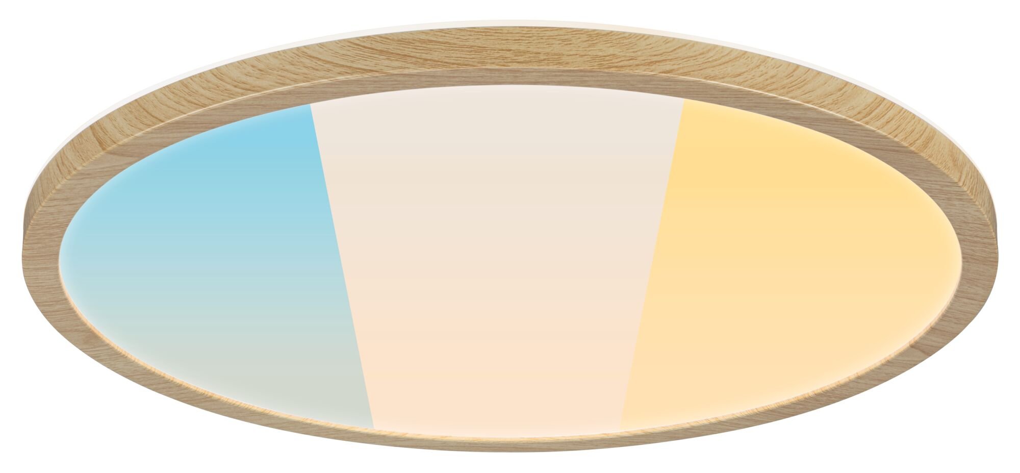 P 71260 LED Panel Atria Shine IP44 kruhové 398mm 20,8W CCT design dřevo dub - PAULMANN