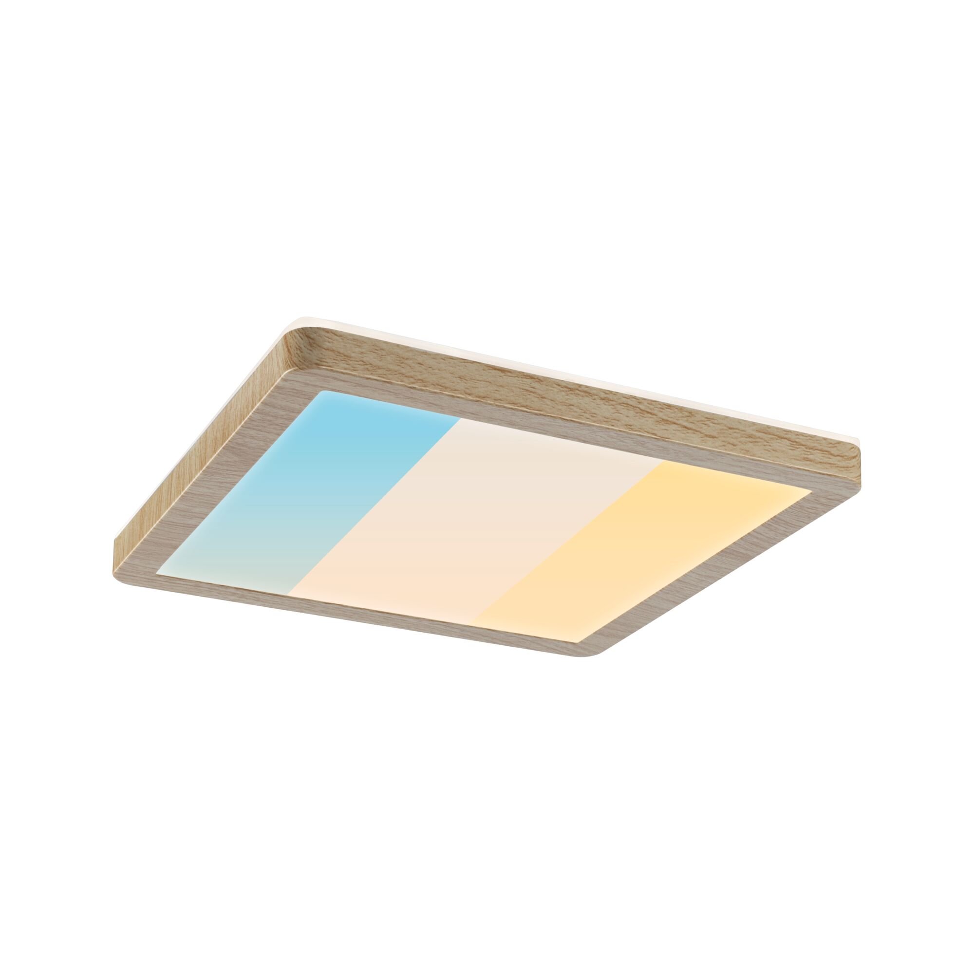 P 71268 LED Panel Atria Shine IP44 hranaté 190x190mm 8W 3000 - 6500K design dřevo - PAULMANN