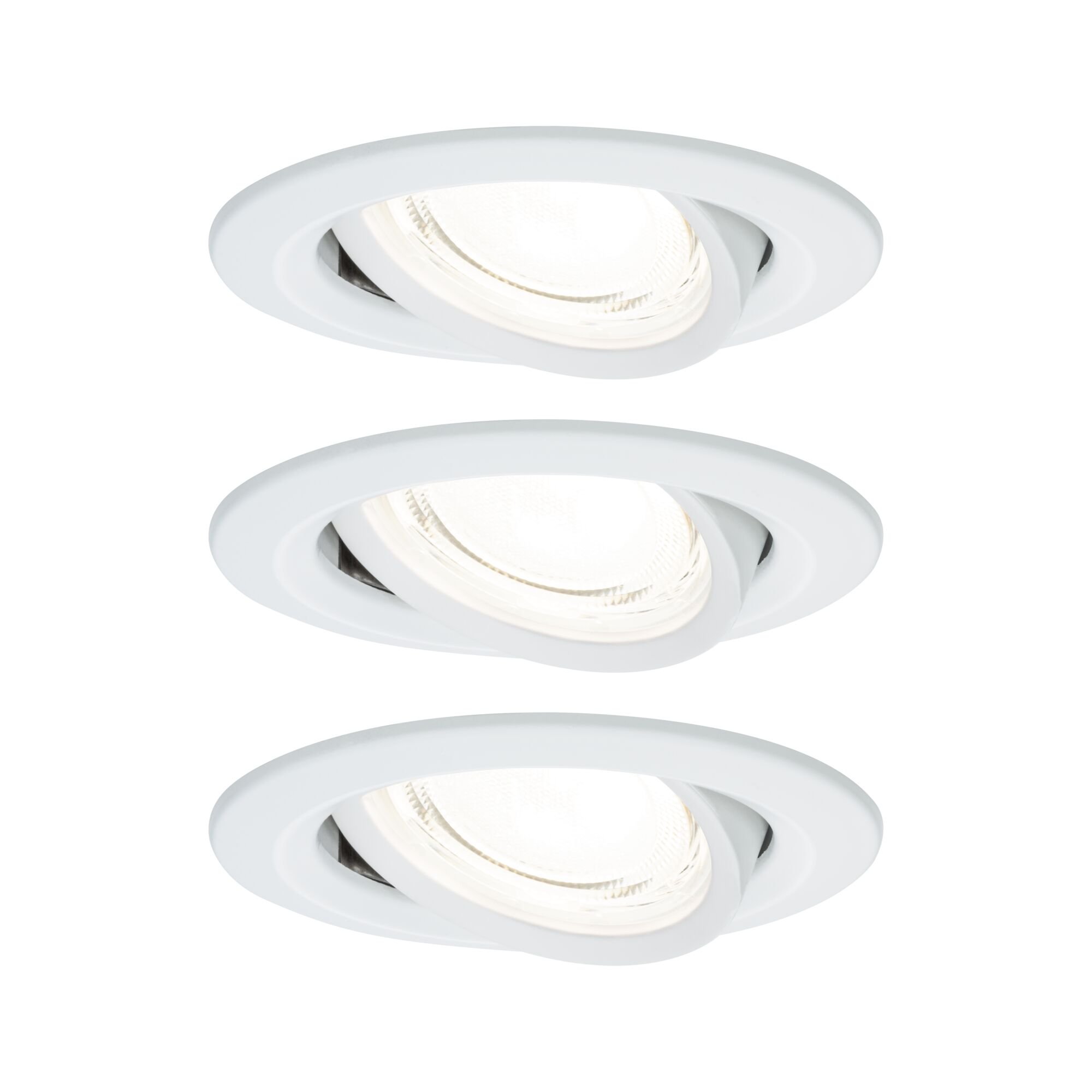 P 92455 LED vestavné svítidlo Nova Coin 3ks sada kruhové 84mm 50° 3x2,8W 230V 4000K bílá mat - PAULMANN