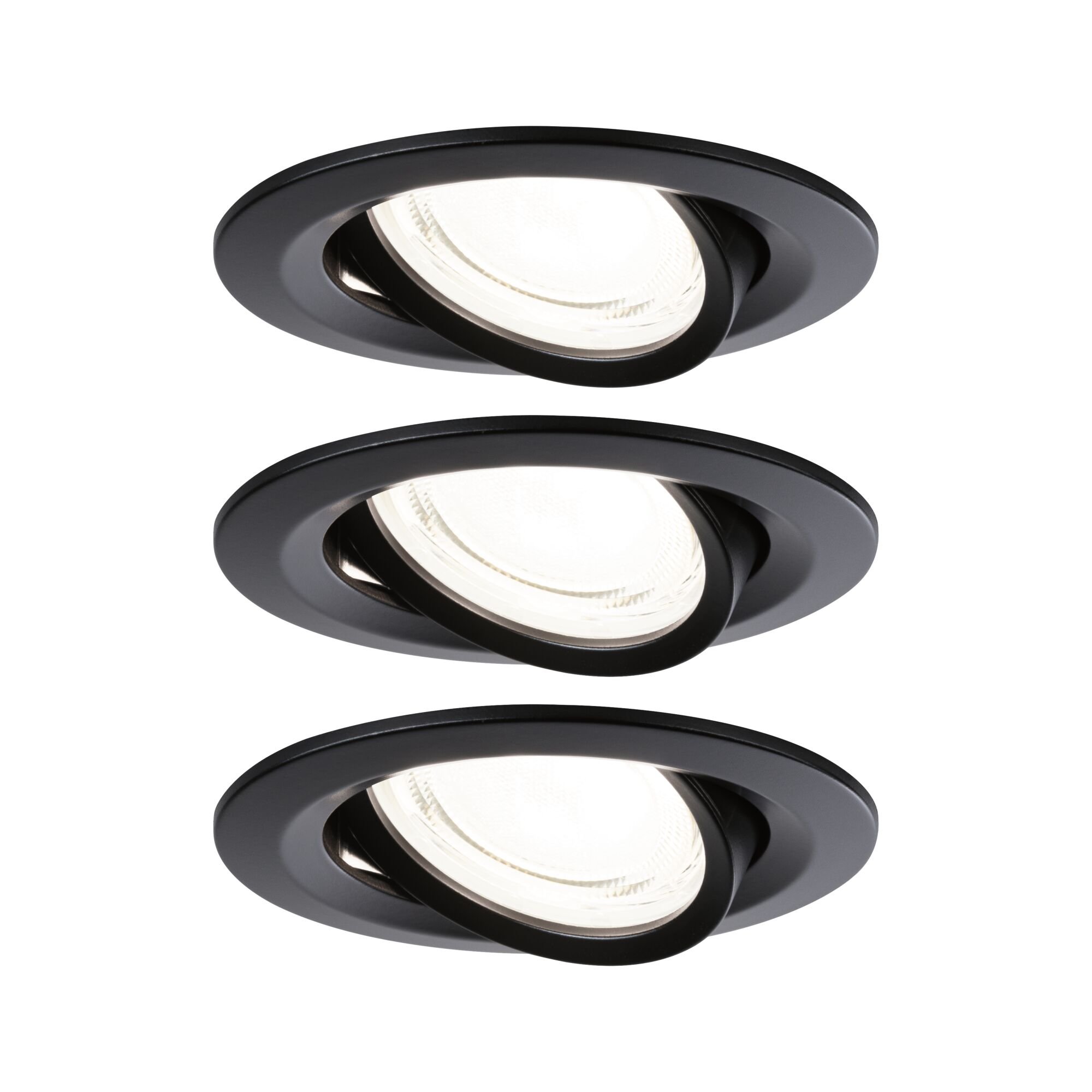 P 92457 LED vestavné svítidlo Nova Coin 3ks sada kruhové 84mm 50° 3x2,8W 230V 4000K černá mat - PAULMANN
