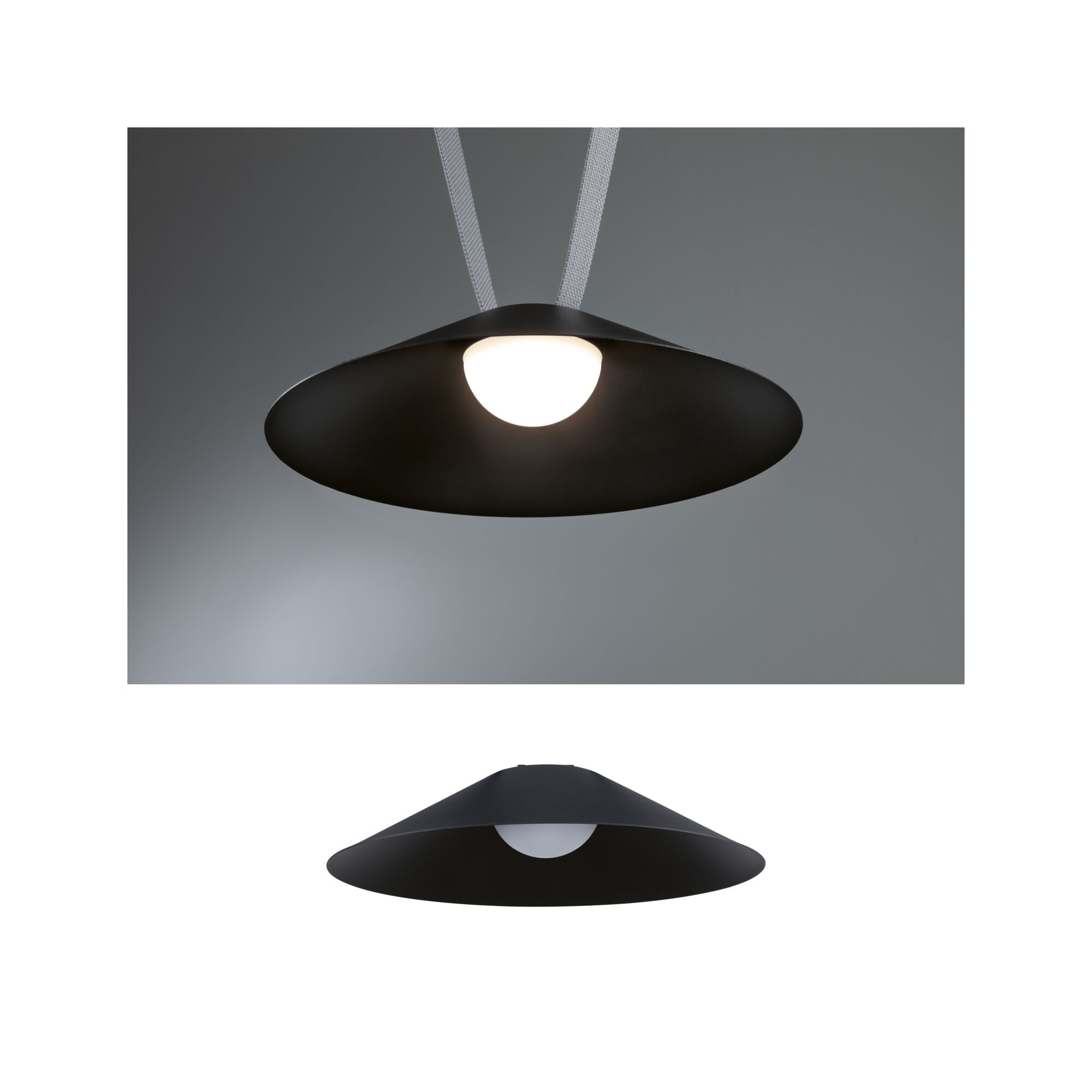 P 94615 ULine LED závěsné svítidlo Cone 12W 350mm 3000K černá - PAULMANN