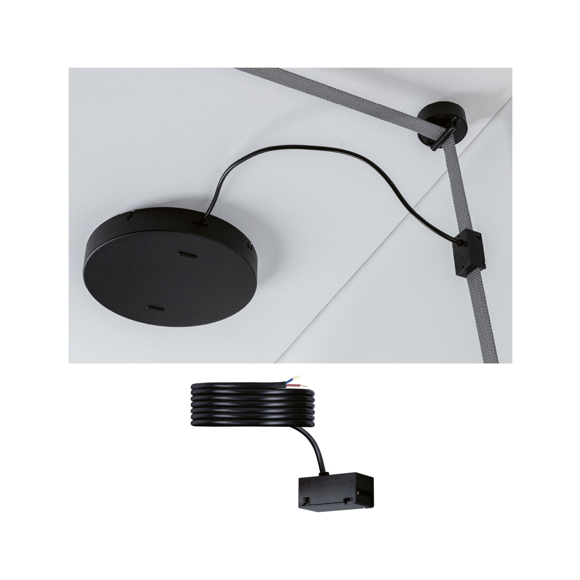 P 94625 ULine příslušenství napájení 47x26mm černá - PAULMANN