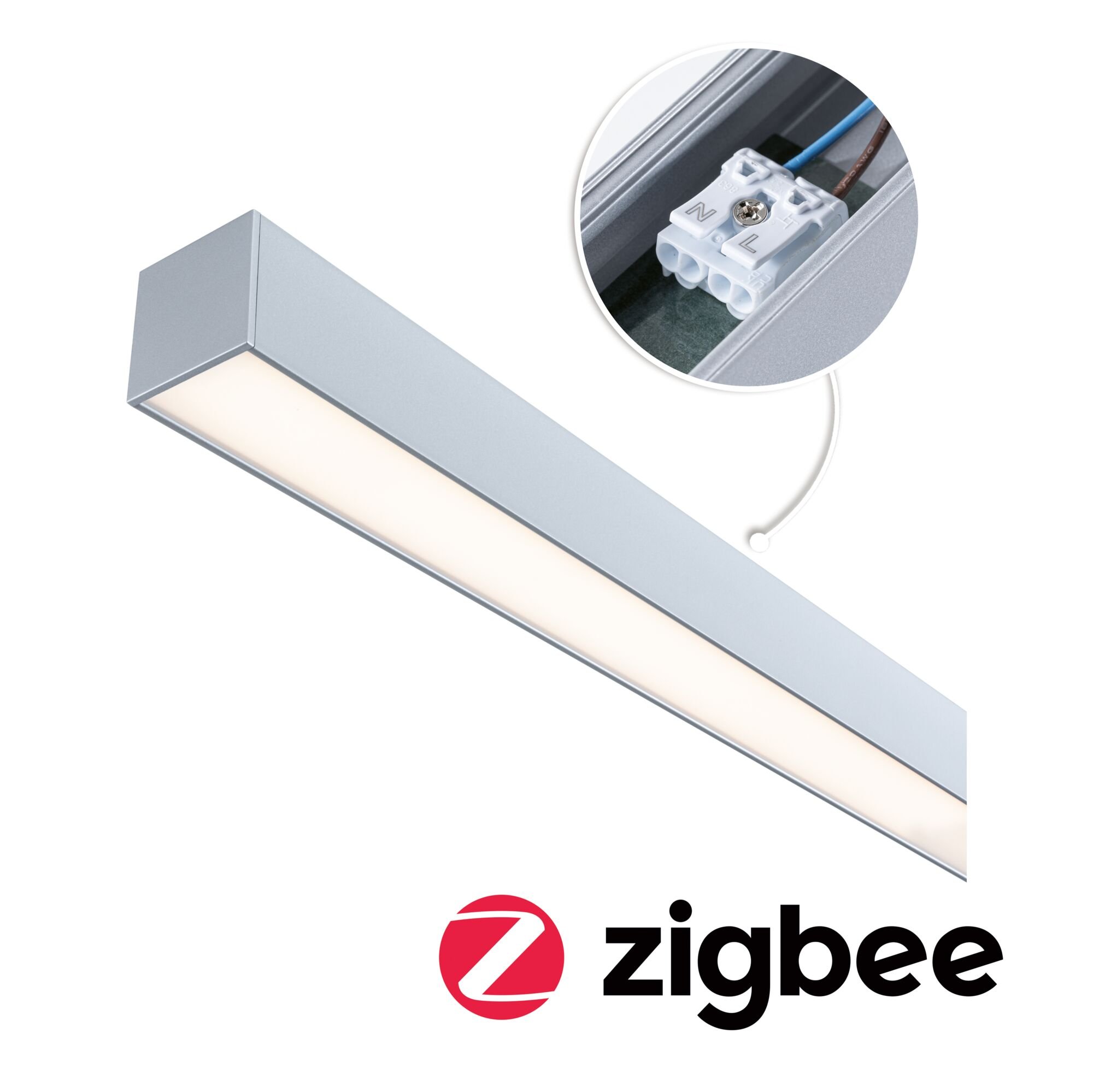 P 98182 Linion napájení Power Channel Zigbee 230/24V 17W matný chrom 1m - PAULMANN