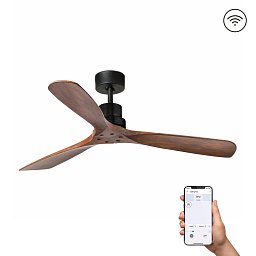 Obrázek pro produkt VÝPRODEJ VZORKU - Stropní ventilátor LANTAU L DC Ø132cm 35W matná černá / ořech WIZ - FARO