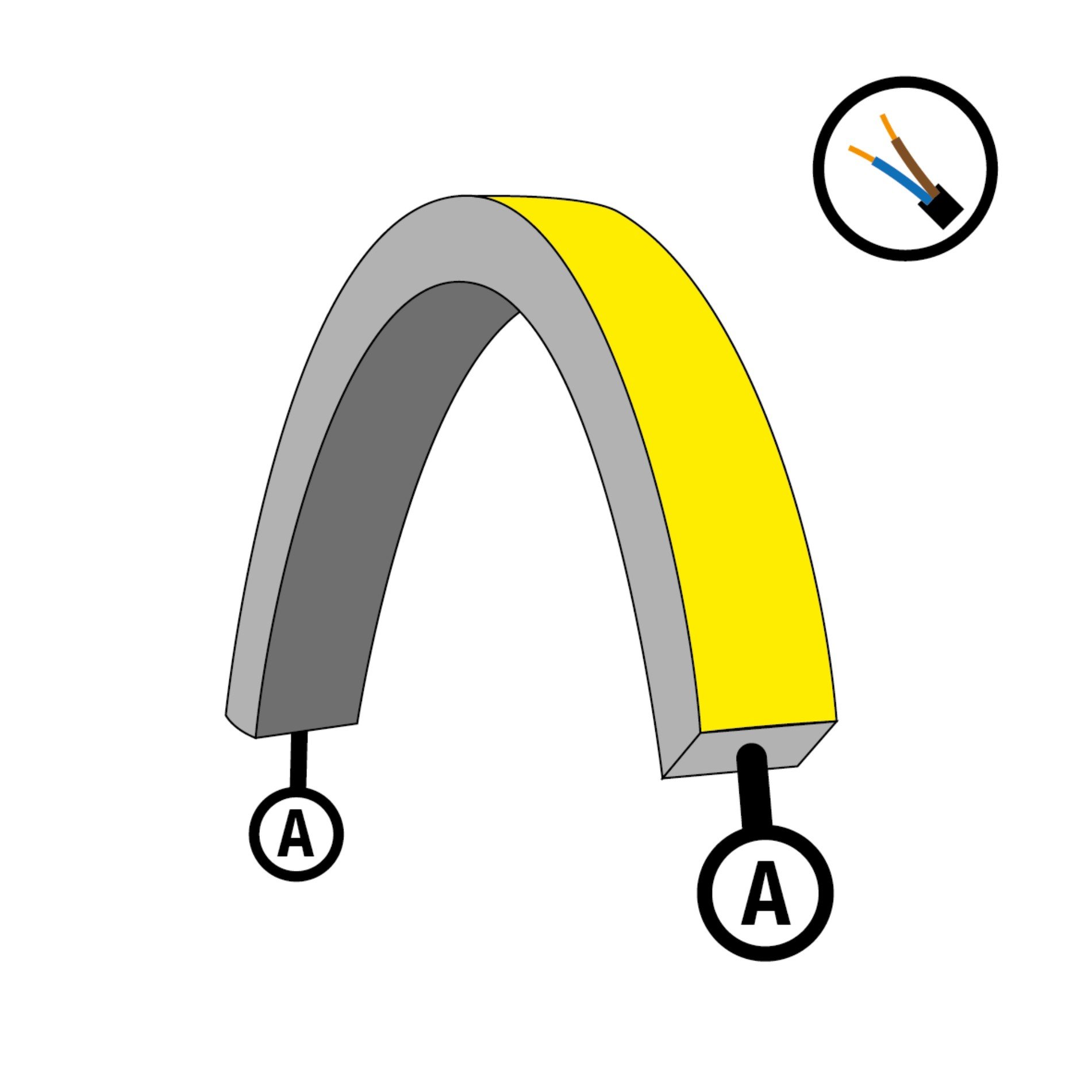 SLC S1623T-A Napájení pro LED pásek NeonFlex 230V Top-Bend Mono kabel A - TLG
