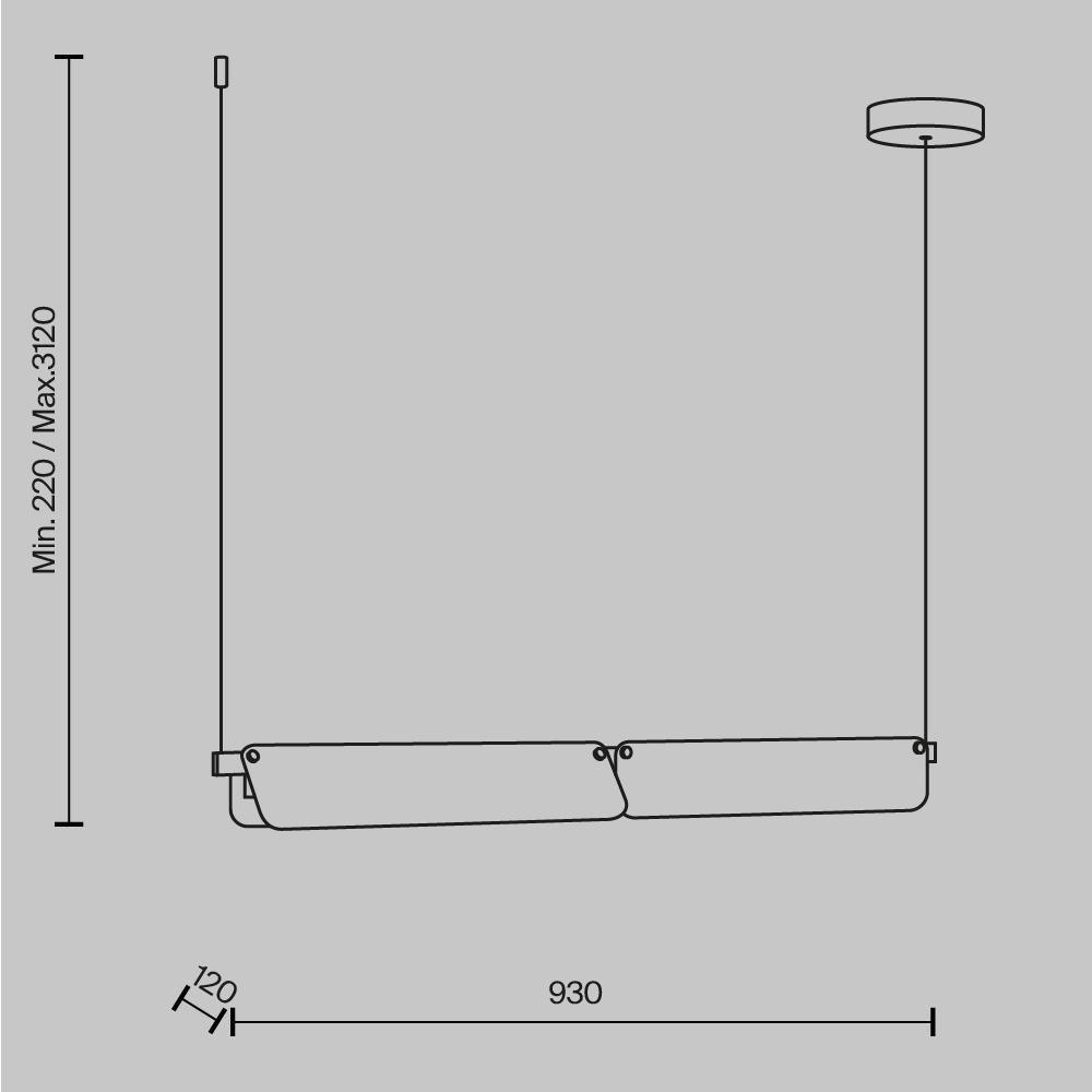 M MOD296PL-L20BC3K Závěsné svítidlo Flat 3000K 20W teplá bílá 2480lm černá kov hlavní funkce - MAYTONI (obrázek 6)