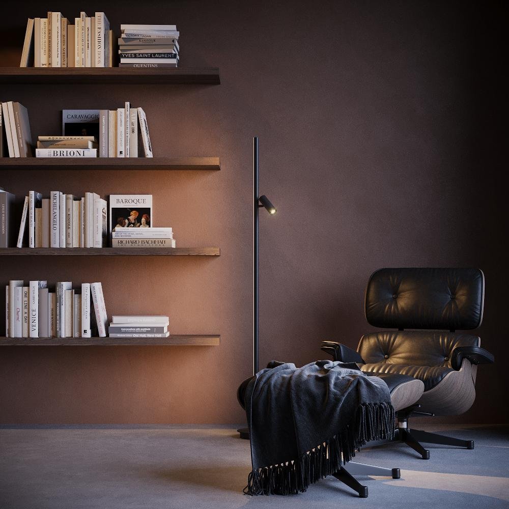 M MOD395FL-L28B3K Stojací lampa Thin 3000K 14W teplá bílá černý hliník stmívatelná - MAYTONI (obrázek 7)