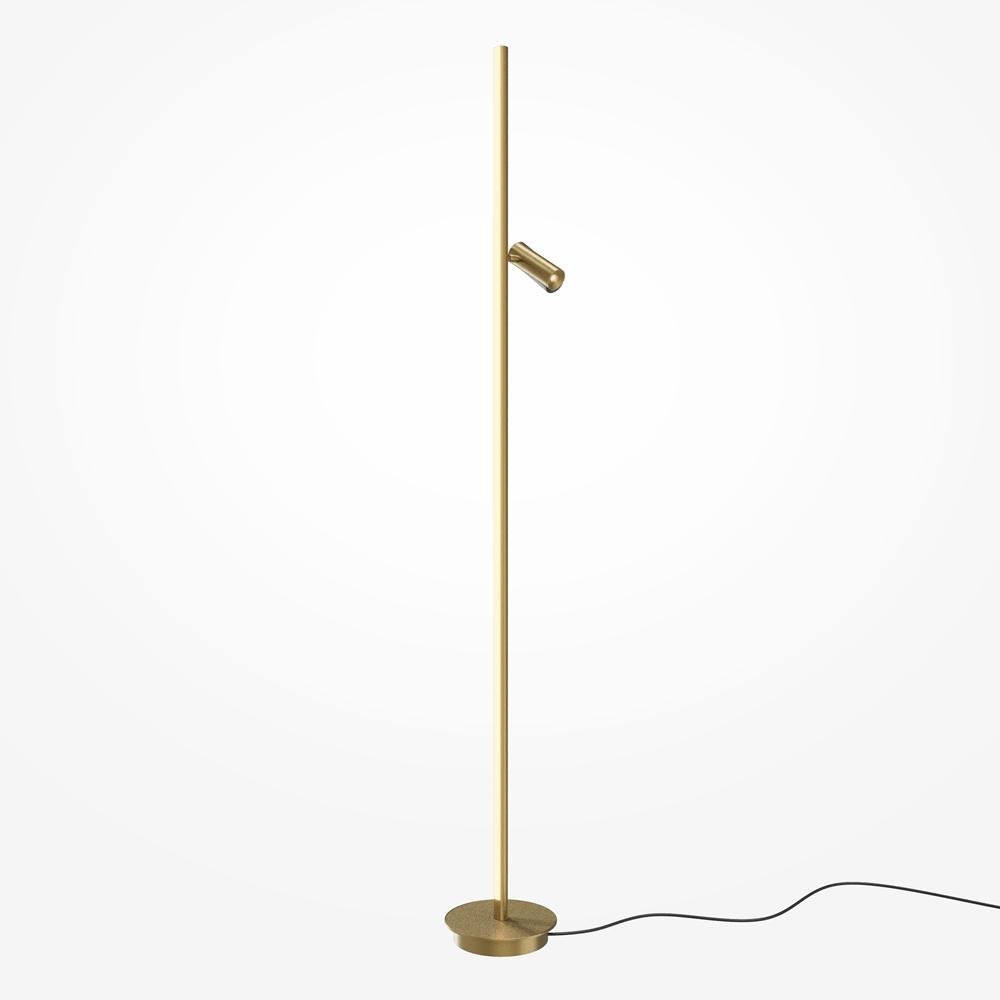 M MOD395FL-L28BS3K Stojací lampa Thin 3000K 14W teplá bílá mosaz hliník stmívatelná - MAYTONI