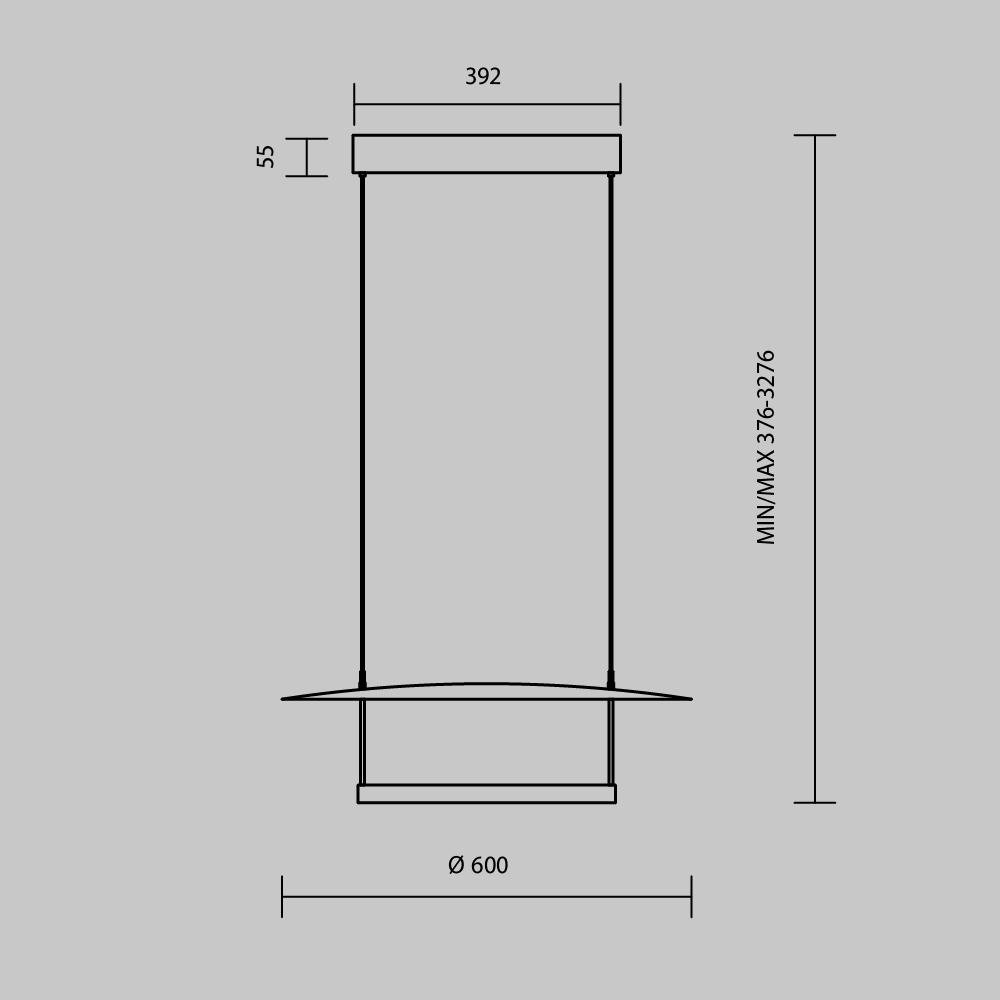 M MOD280PL-L30B3K1 Závěsné svítidlo Ambience 3000K 30W teplá bílá 1400lm černý kov stmívatelné  - MAYTONI (obrázek 6)