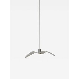 Obrázek pro produkt Závěsné svítidlo NIGHT BIRDS MINI PENDENT triplex opal BROKISGLASS mat / stříbrná / Trimless  kabelová verze (bílá struktura) / kabel stříbrný - BROKIS