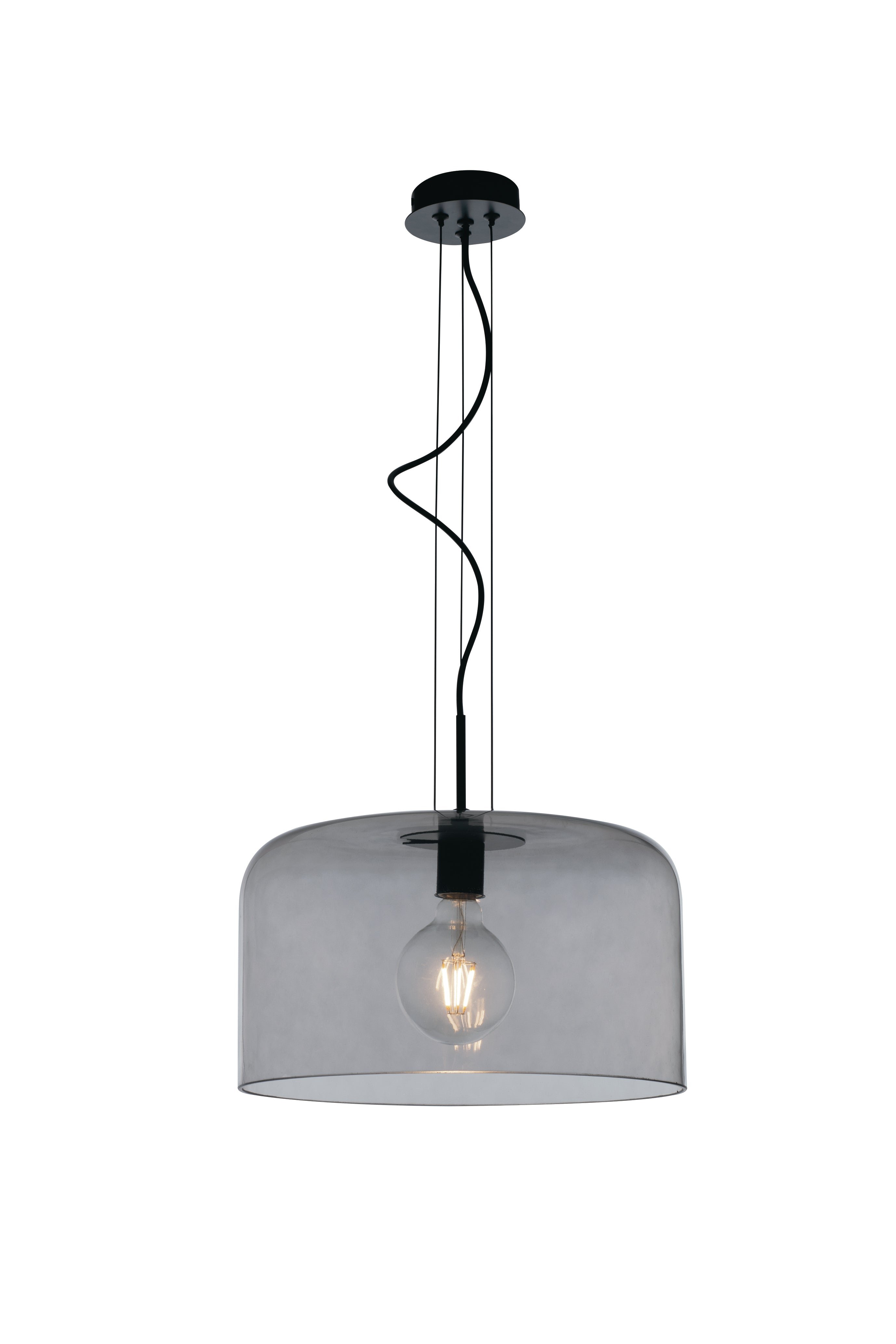 FAN I-GIBUS-S40 GR Závěsné svítidlo Gibus, kouřové (fumé), 1xE27, 40x150 cm - FANEUROPE
