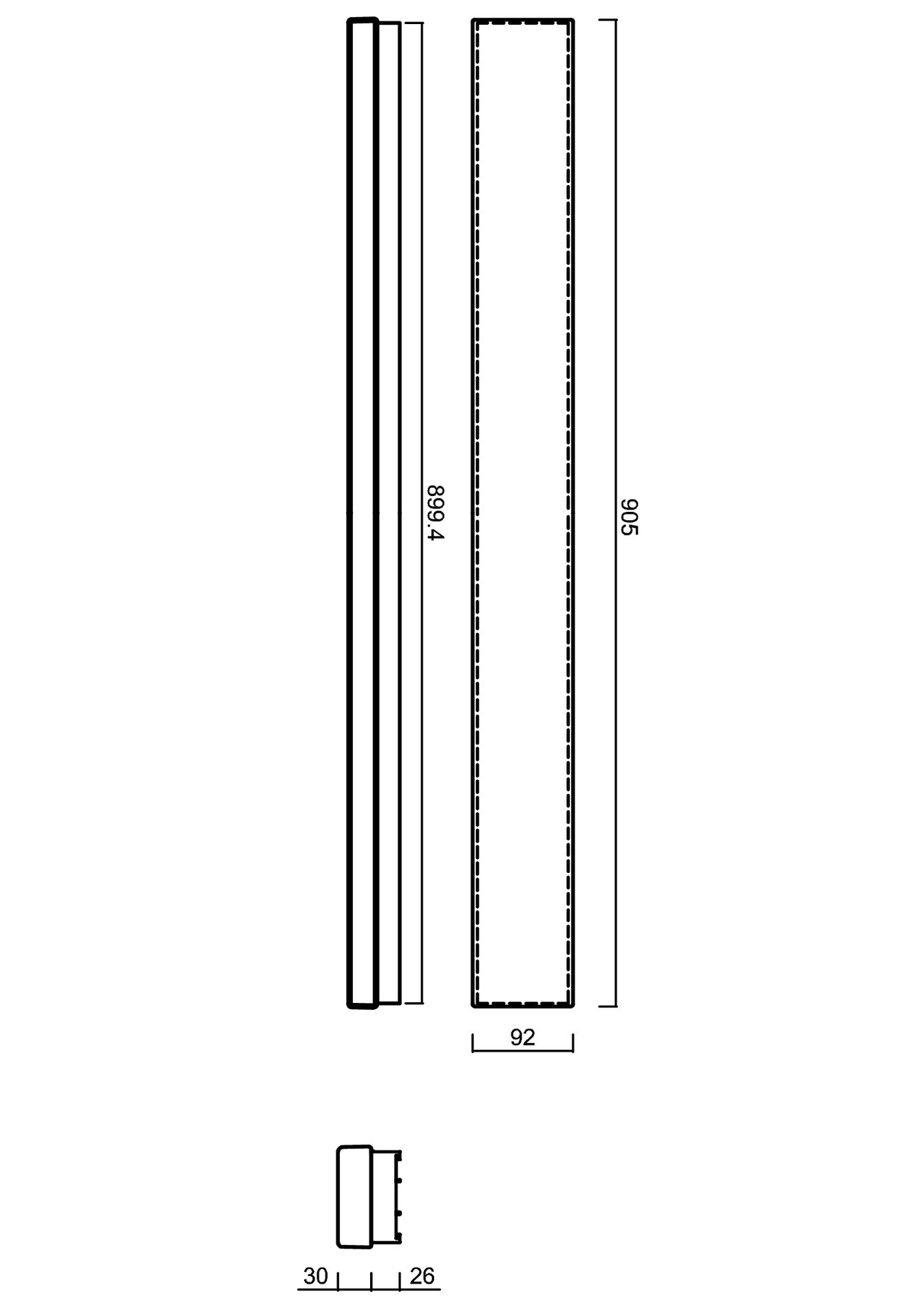 OS MAT60033 MATAR 5 stropní/nástěnné plastové svítidlo černá / bílá IP44 3000 K 26W LED - OSMONT (obrázek 3)