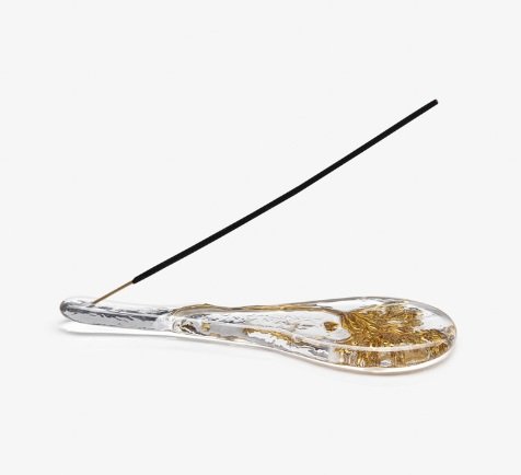 LAS CA105DA Dekorace - Herbarium / Incense Stick Holder čirá / zlatá - Lasvit