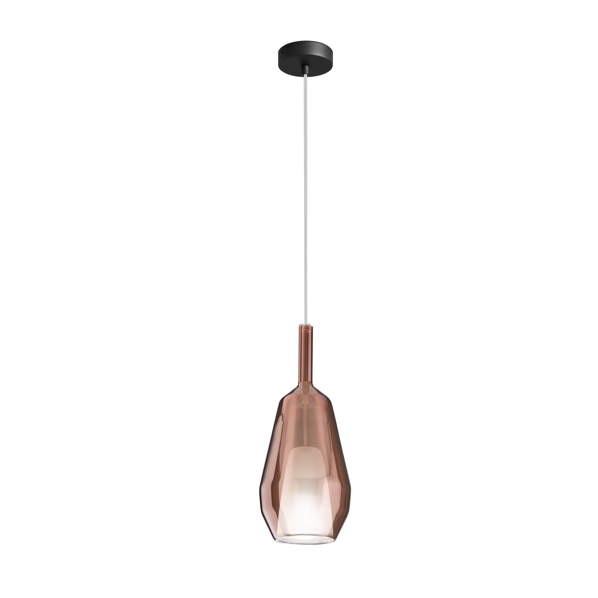 FAN I-PIREX-S16-RM Závěsné skleněné svítidlo PIREX měděné s kabelem a spojkou 16x38 cm - FANEUROPE
