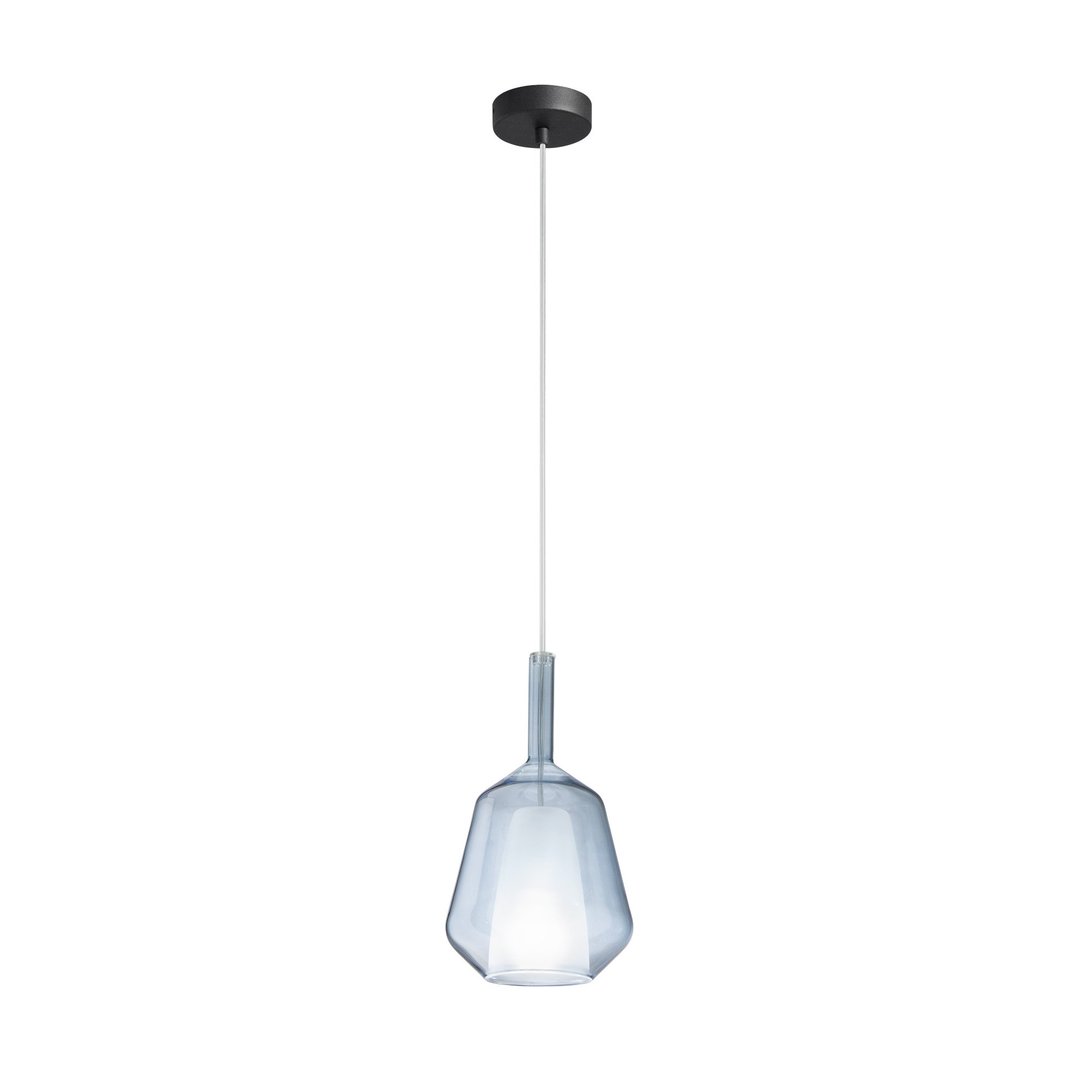 FAN I-PIREX-S18-BLU Závěsné skleněné svítidlo PIREX akvamarínové s kabelem a spojkou 18x31 cm - FANEUROPE