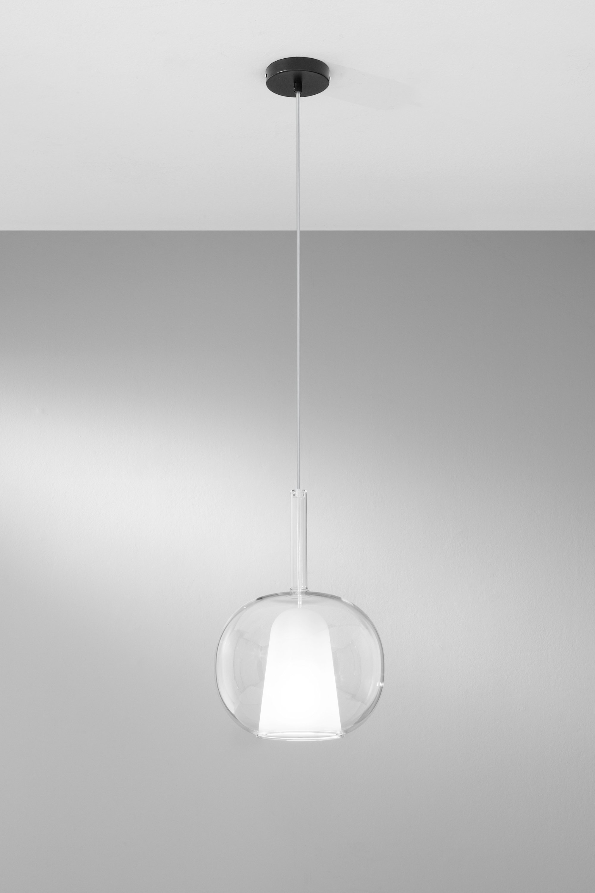 FAN I-PIREX-S35-TR Závěsné svítidlo Pirex (průhledné sklo) 1xE27 25x200 cm bez rozety - FANEUROPE
