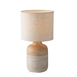 Obrázek pro produkt Stolní lampa WOODY dřevěná/slonová kost, 1xE27, 24x43 cm - FANEUROPE