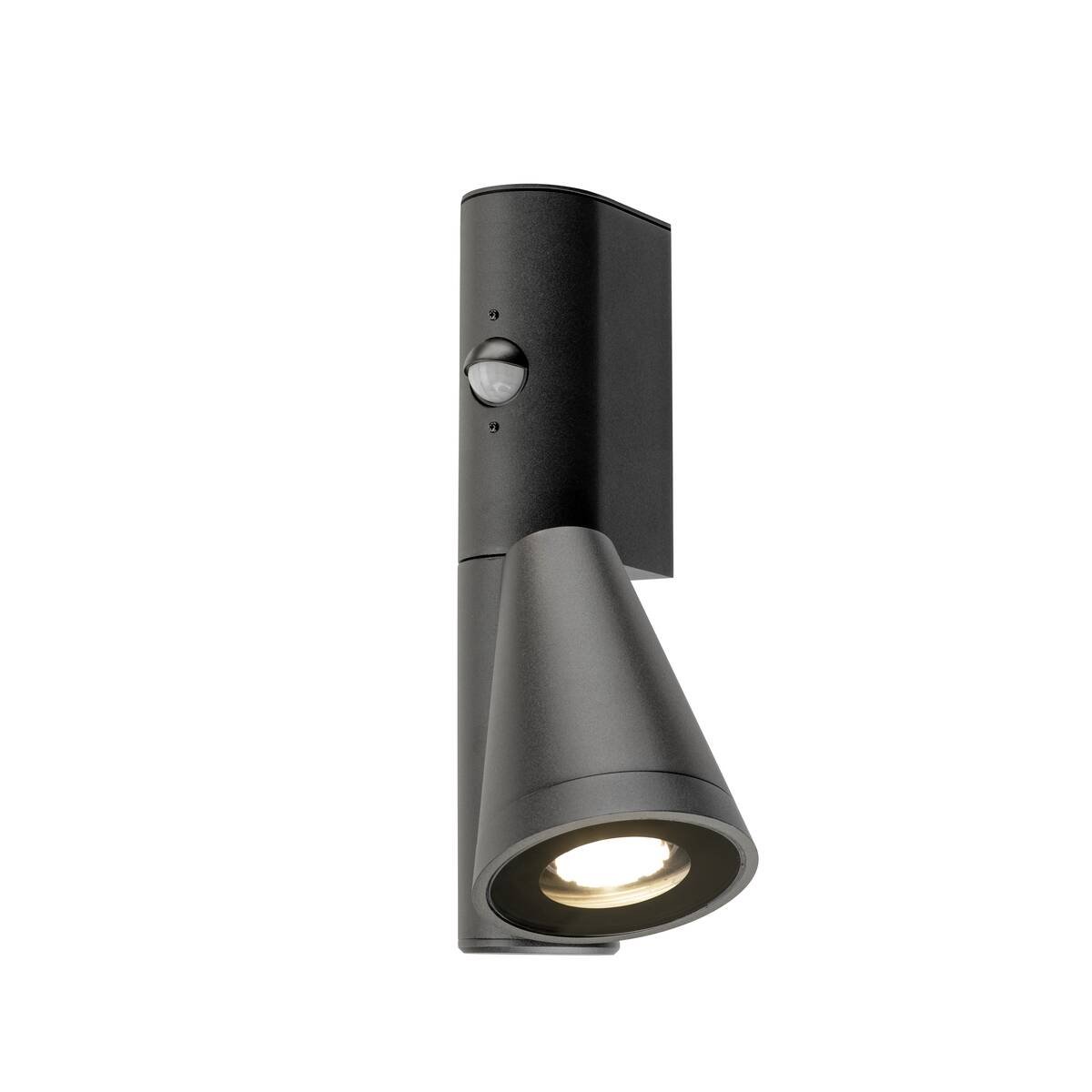 LA 1008010 T-TUBE nástěnné svítidlo pro povrchovou montáž, GU10, jednoduché, senzor, IP44, max. 10 W, černé - BIG WHITE (SLV)