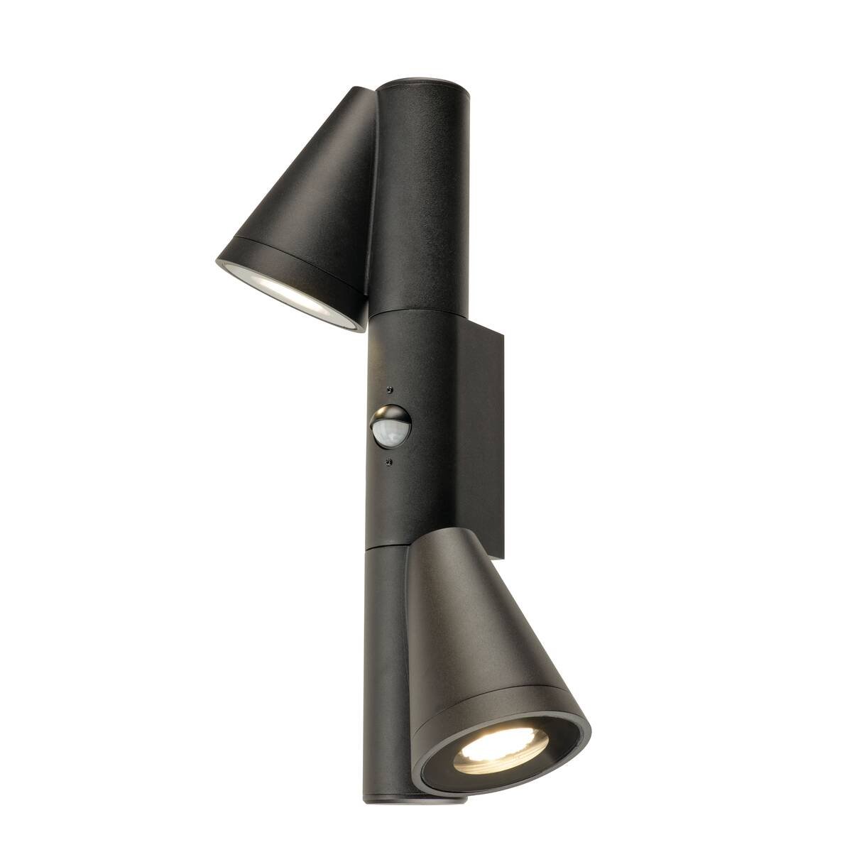 LA 1008011 T-TUBE nástěnné svítidlo pro povrchovou montáž, GU10, dvojité, senzor, IP44, max. 10 W, černé - BIG WHITE (SLV) (obrázek 3)