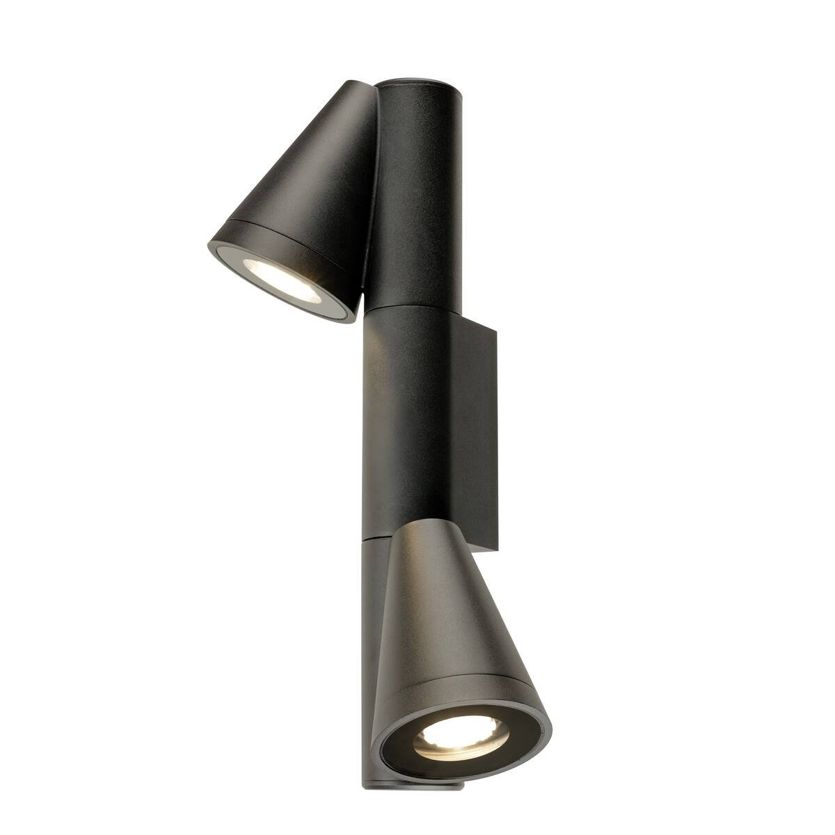 LA 1008013 T-TUBE nástěnné svítidlo pro povrchovou montáž, GU10, dvojité, IP44, max. 10 W, černé - BIG WHITE (SLV)