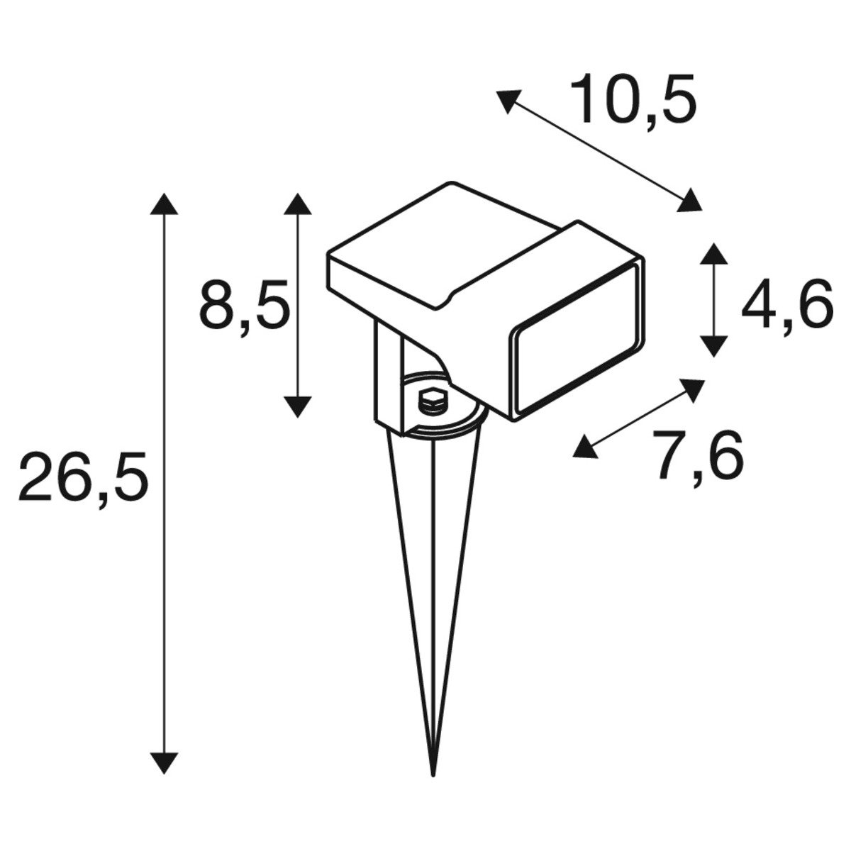 LA 1008479 SYNA WIDE svítidlo se zemním hrotem, 3000 K, 115°, IP65, hranaté, černé - BIG WHITE (SLV) (obrázek 4)