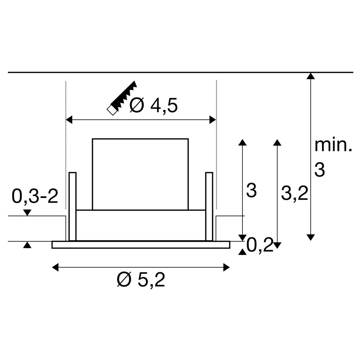 LA 1009002 NEW TRIA® 45 DL, kulaté, vestavné stropní svítidlo, 2700 K, 24°, bílé - BIG WHITE (SLV) (obrázek 5)