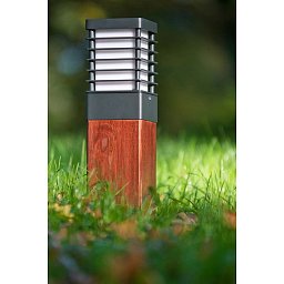 Obrázek pro produkt Sloupkové svítidlo HALMSTAD E27 LED 9W 49cm dřevo / kov- NORLYS