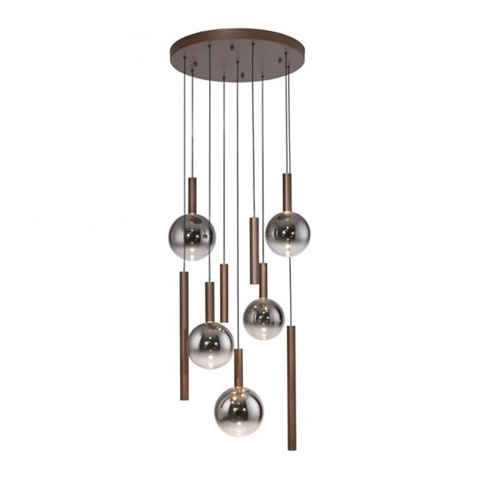 PN 2287-23 Závěsné svítidlo Bowl hnědé 9x LED 7W 2700K - Paul Neuhaus