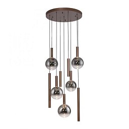 Obrázek pro produkt Závěsné svítidlo Bowl hnědé 9x LED 7W 2700K - Paul Neuhaus