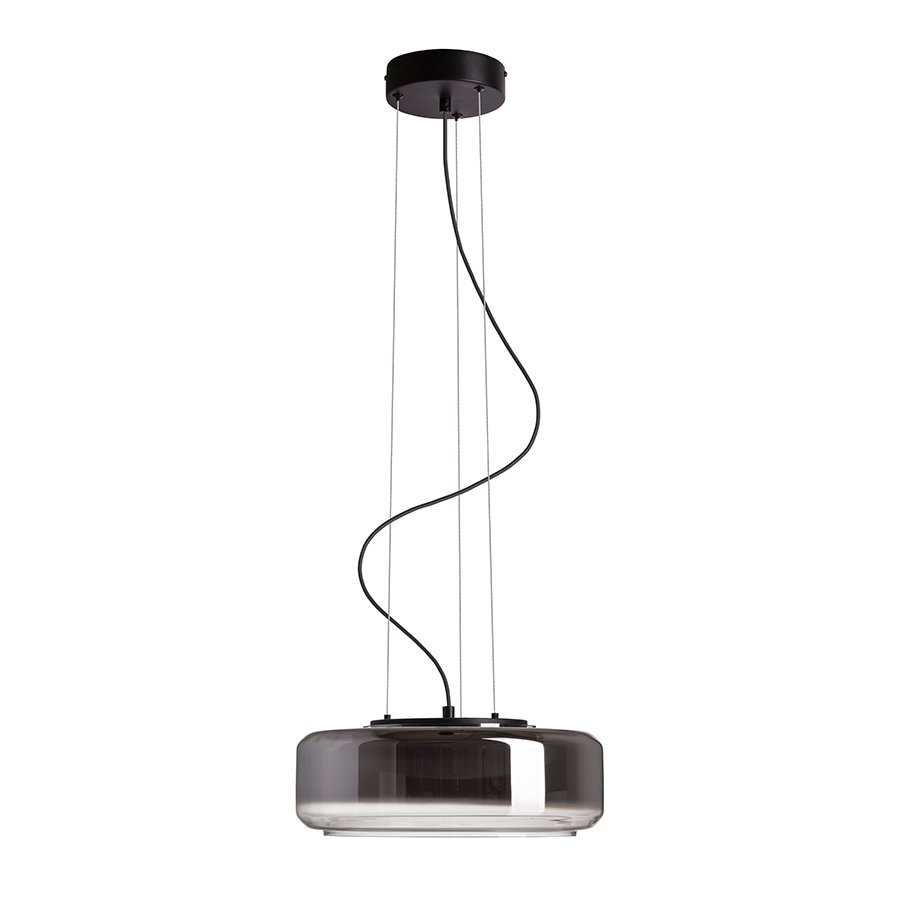 RED R14400 NAOMI LED závěsné svítidlo, skleněná kouřové sklo/mléčné sklo/černá - RED - DESIGN RENDL