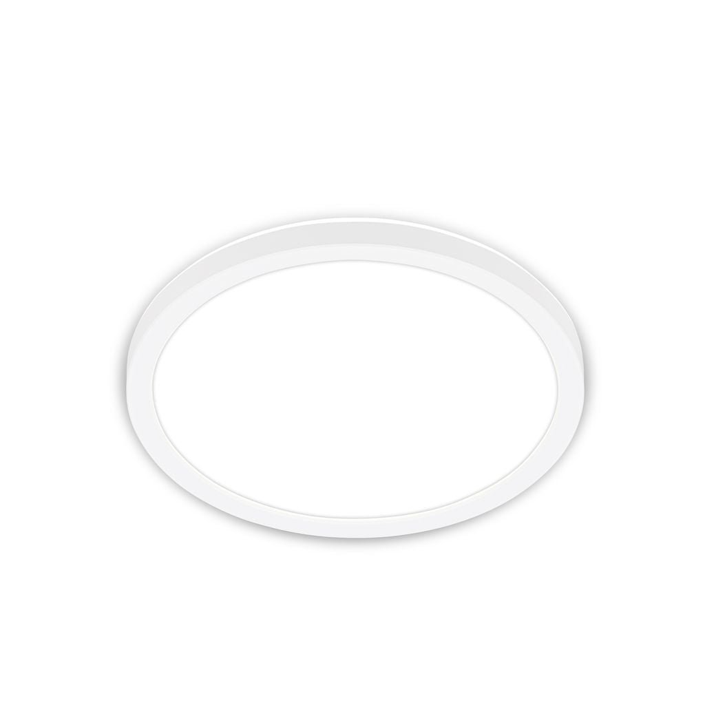 BRILO 7515416 Tava LED stropní svítidlo, ploché, přímé a nepřímé osvětlení, 1900 lm, 16 W, bílé, kruhové 24 cm - BRILO