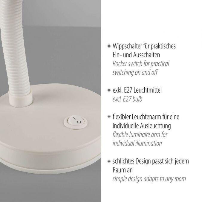 Obrázek produktu stolní lampa bílá s vypínačem na psací stůl, na noční stolek - JUST LIGHT 3 Obrázek produktu stolní lampa bílá s vypínačem na psací stůl, na noční stolek - JUST LIGHT 3