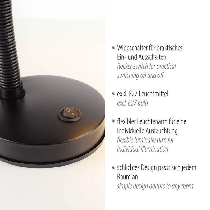 Obrázek produktu stolní lampa černá vypínač na psací stůl, na noční stolek - JUST LIGHT 3 Obrázek produktu stolní lampa černá vypínač na psací stůl, na noční stolek - JUST LIGHT 3
