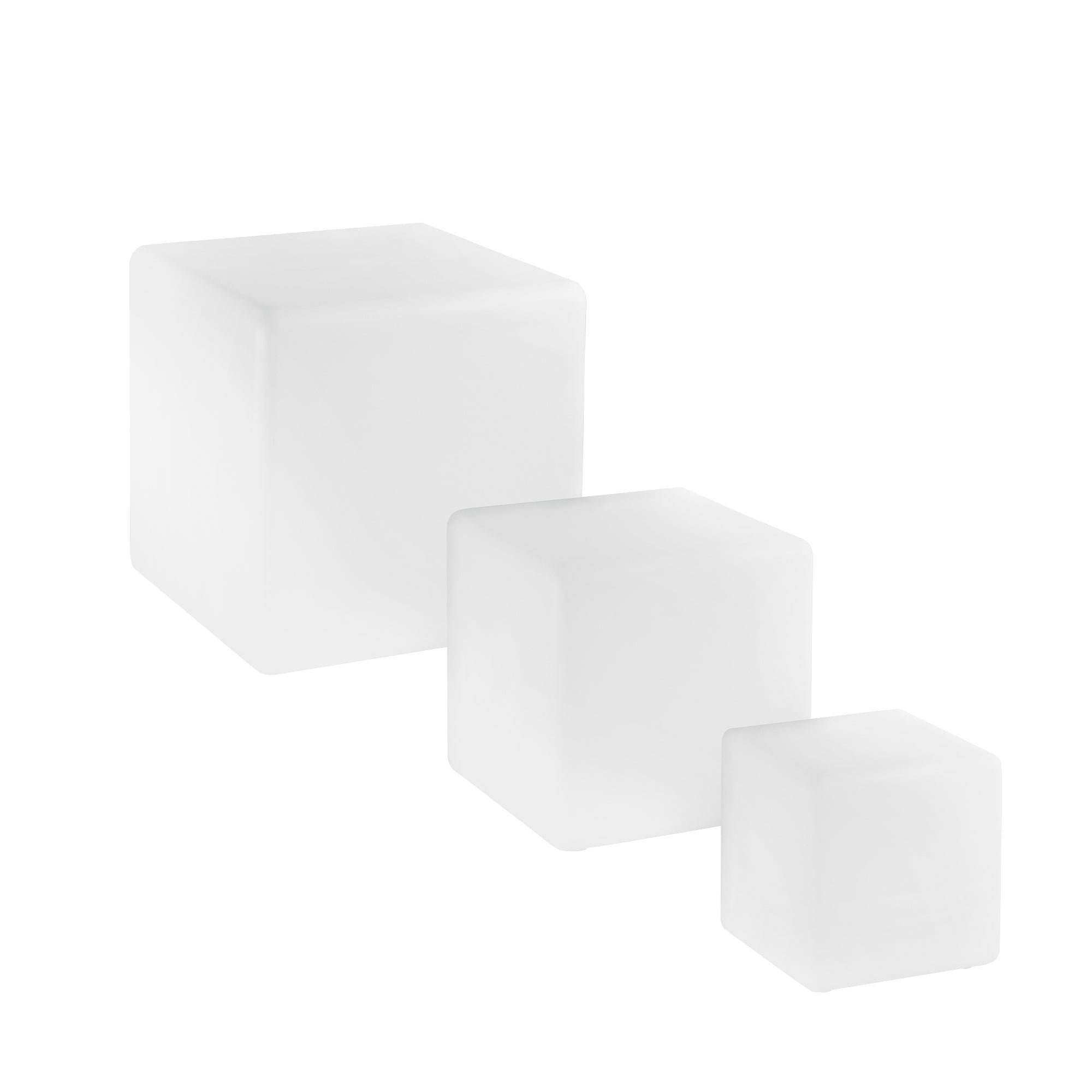 FAN I-GECO-CUBO-L50 Nabíjecí venkovní svítidlo LED Geco, bílé, 4 W, 240 lm, RGBW, stmívatelné, IP65, vč. dálk. ovl., 50 x 50 x 50 cm - FANEUROPE