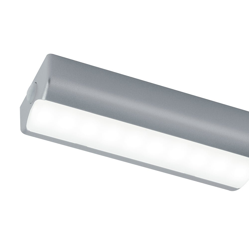 FAN LED-CLOSET-10 LED svítidlo pod skříňku CLOSET šedá, polykarbonát, 1 W, 140 lm, 4000 K, senzor, 3,5 x 10,24 x 2,2 cm - FANEUROPE